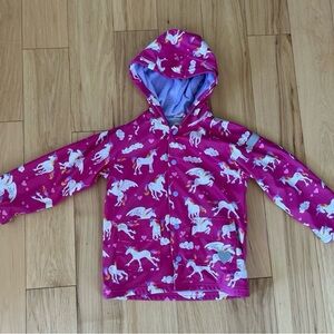 Hatley Girls' Unicorn Button-Up Raincoat, Size 5